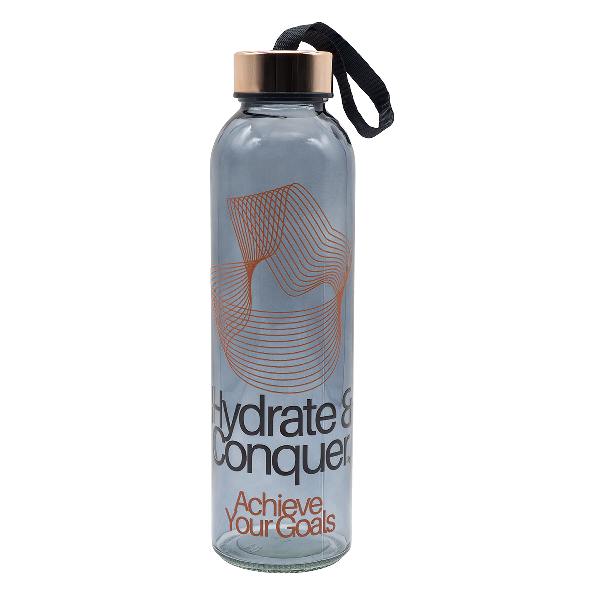 R08169.79 - Szklana butelka Lux 500 ml, złoty