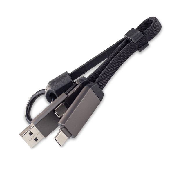 R17022.02 - Zestaw upominkowy z kablem USB 2w1 Davos, czarny