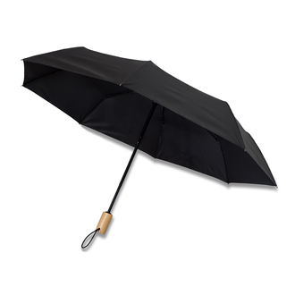 R17953 - Parasol z drewnianą rączką Granton, czarny 